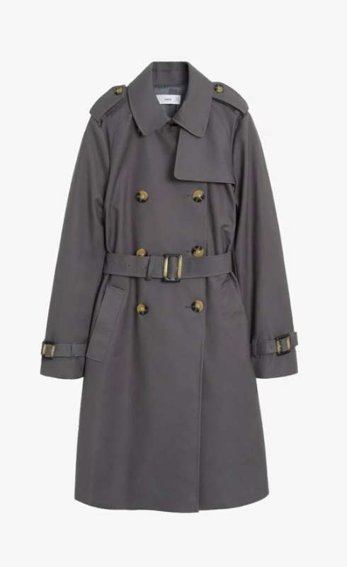 Mango grá trench coat rykfrakki