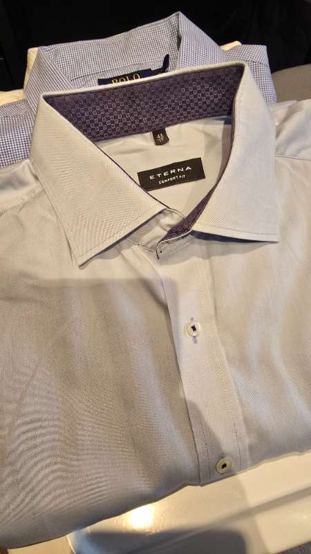eterna comfort fit ljós blá