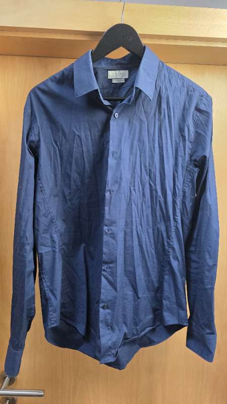 Zara man superslim fit skyrta dökkblá