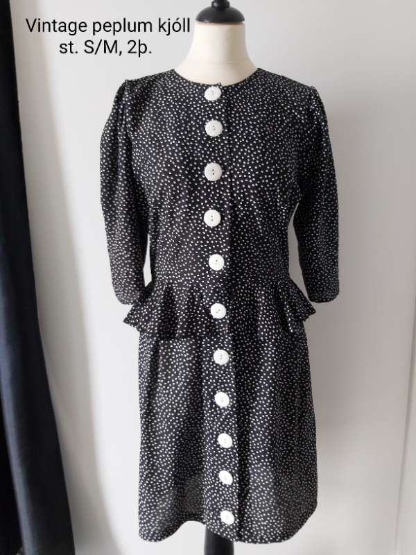 Vintage peplum doppu kjóll