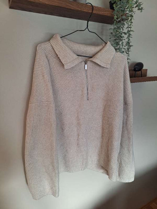 Þykk half rennd peysa H&M