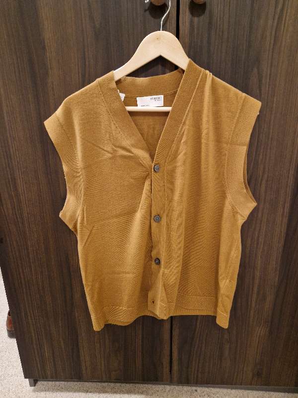 Selected - Gulbrúnt merino prjónavesti
