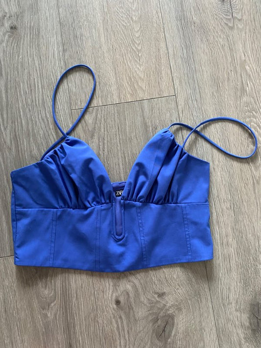 Zara corsett toppur blár