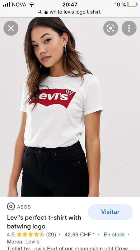 hvítur levi's stuttermabolur
