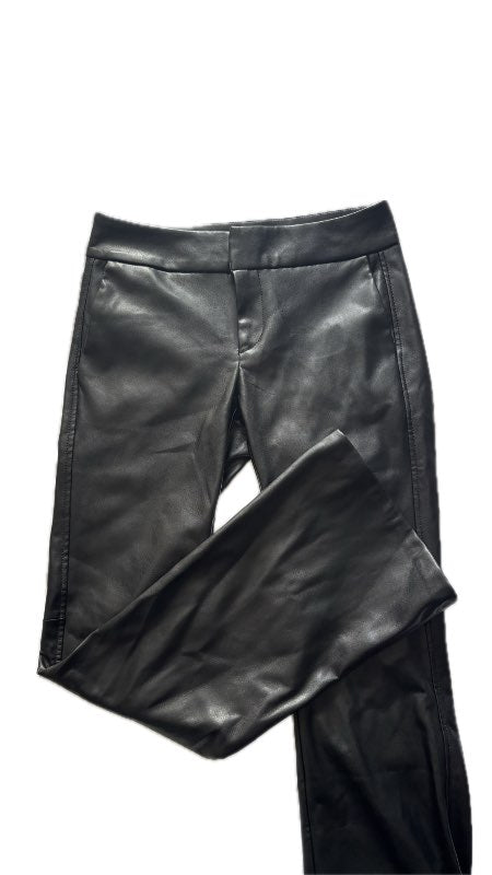 Flared leður buxur low waisted (ónotaðar)