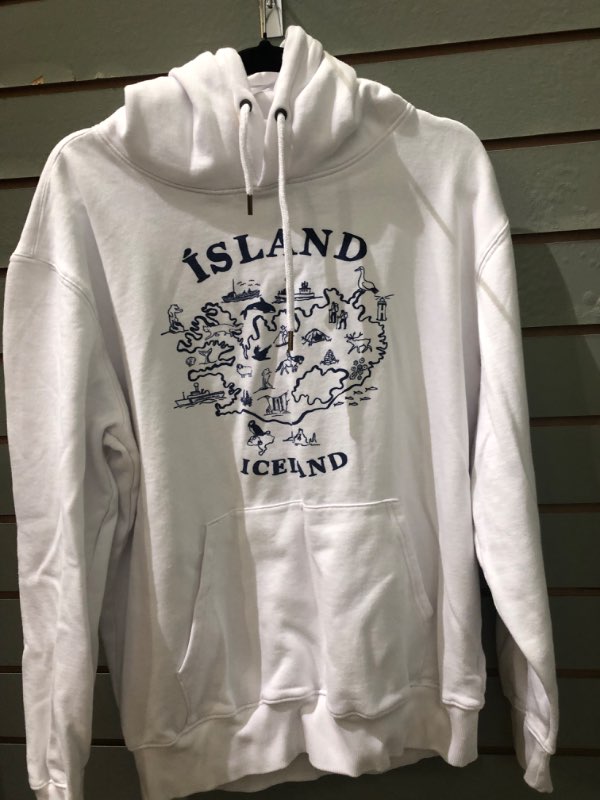 Iceland hvit hettupeysa