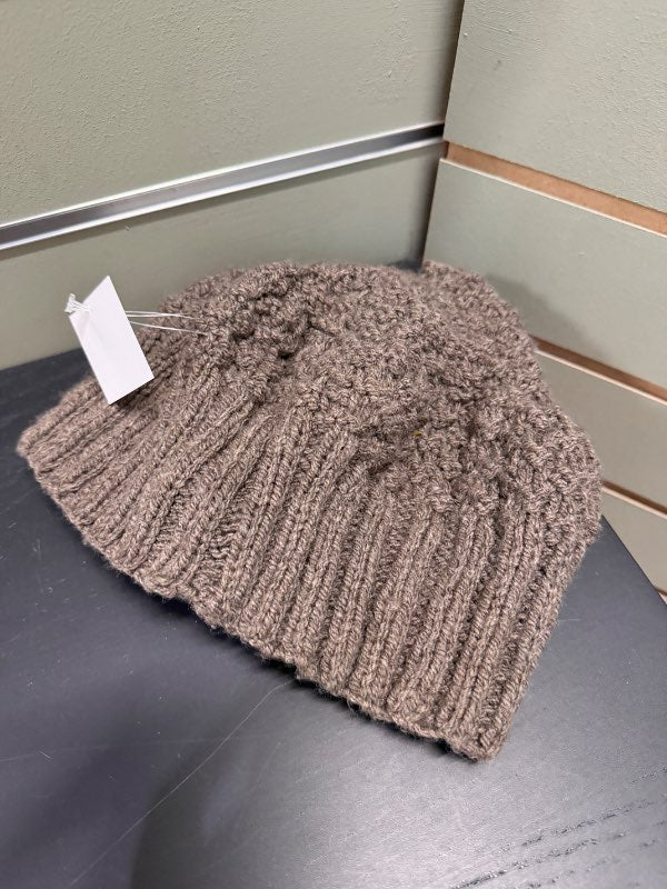 Brown wool knitted hat one size