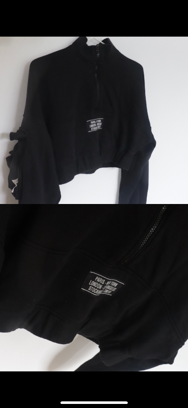 Svört cropped peysa bershka