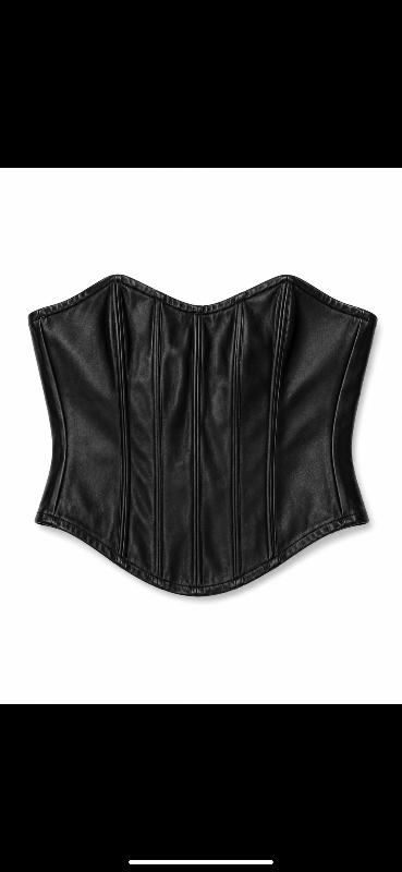 Svartur leður tube top