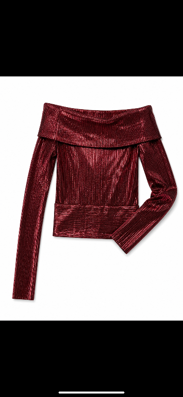 Zara glimmer rauður off shoulder bolur