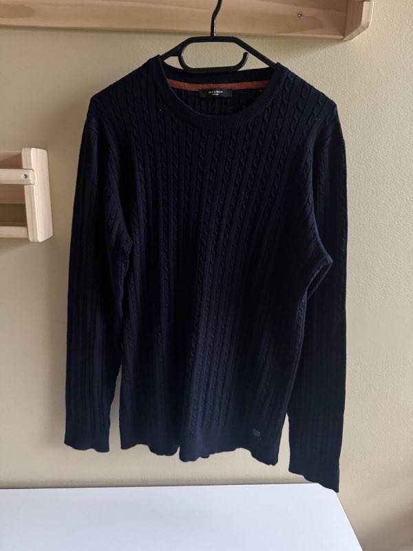 Jack and jones cable peysa - dökkblá