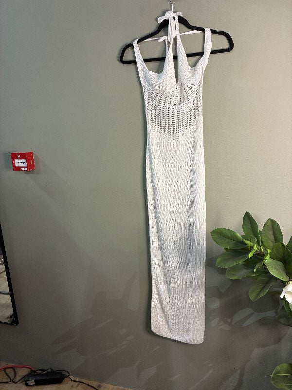 Hvítur halter prjóna
