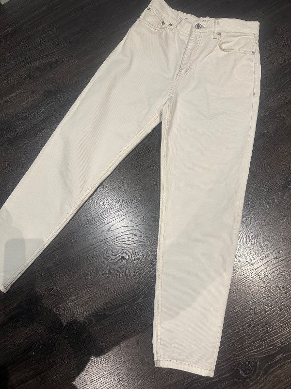 Mango hvítar gallabuxur mom