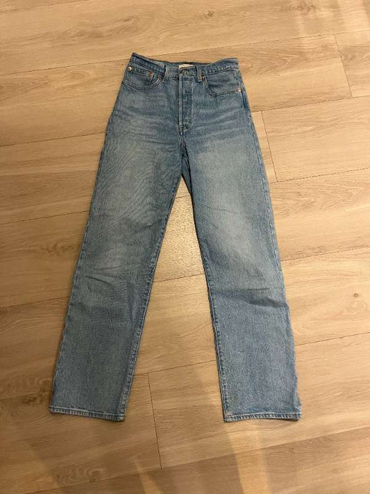 Levi's Bláar ribcage straight gallabuxur