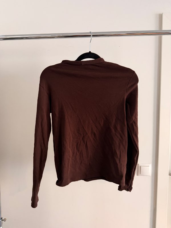 Brún crewneck langerma