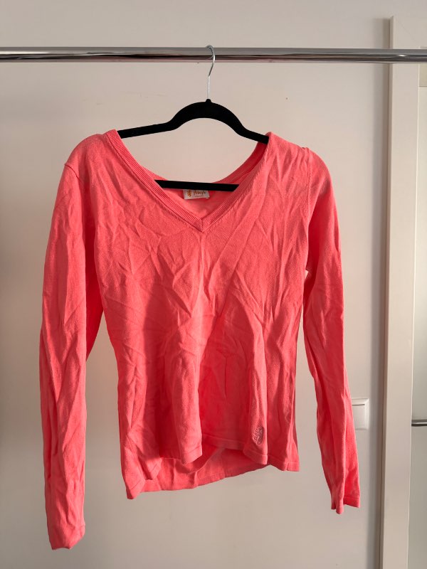 Bleik V neck peysa