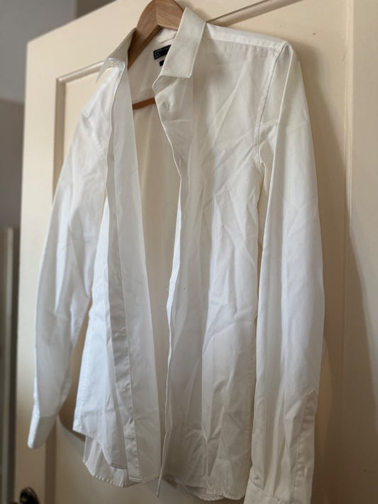 Slim fit hvít skyrta