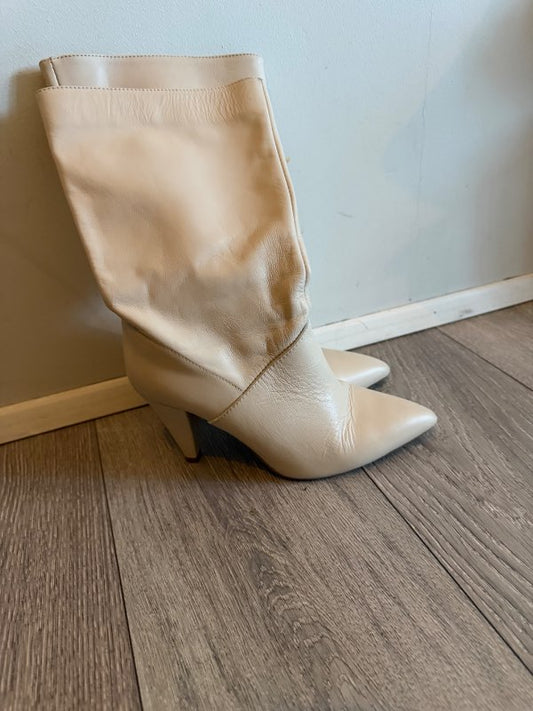 Leðurboots beige