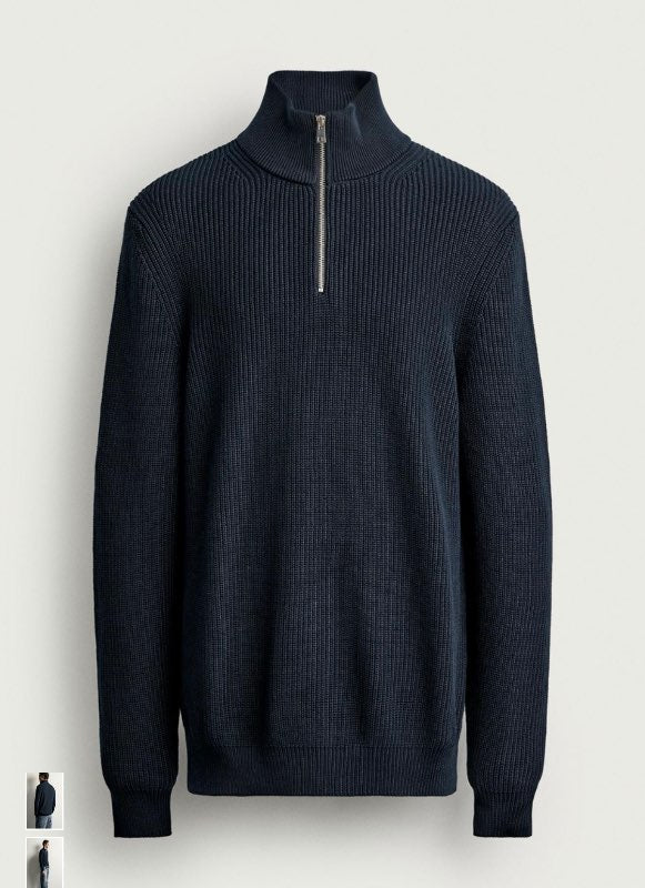 Zara blá half zip peysa