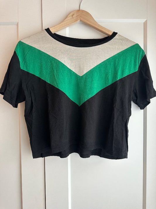 H&M svartur bolur með línum