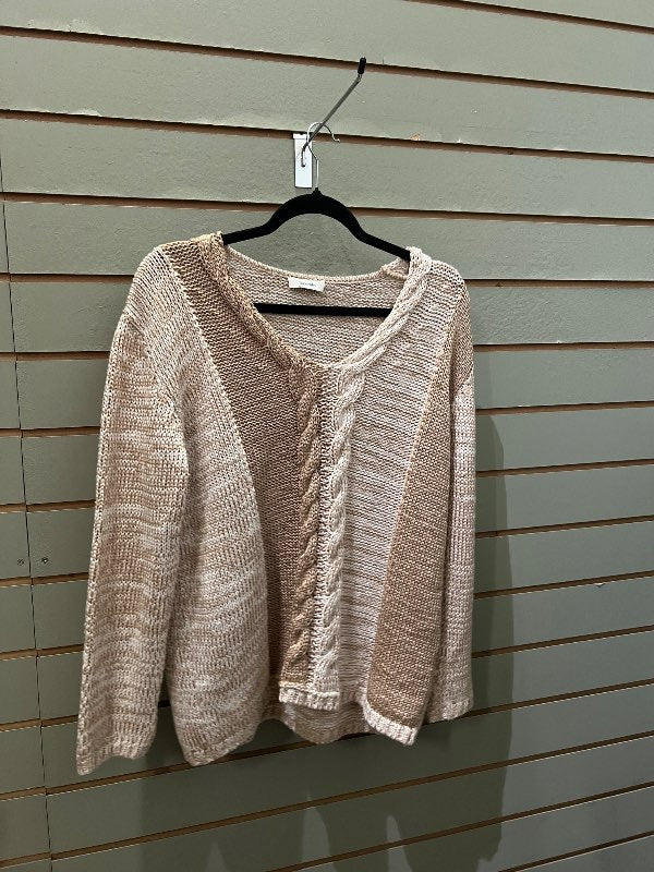 Lecomte kaðlapeysa beige/ hvít