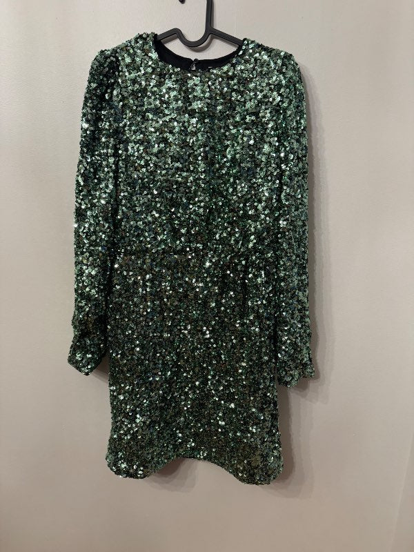 Grænn Sequin kjóll
