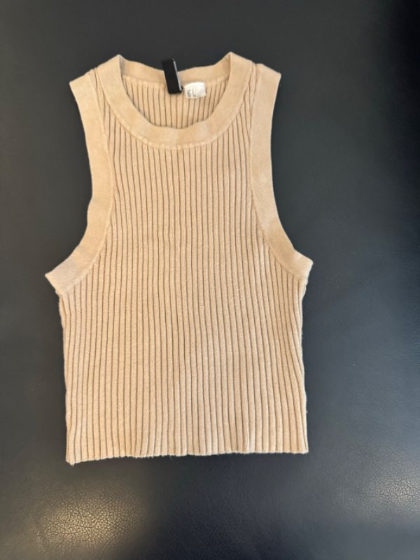 Beige racer neck