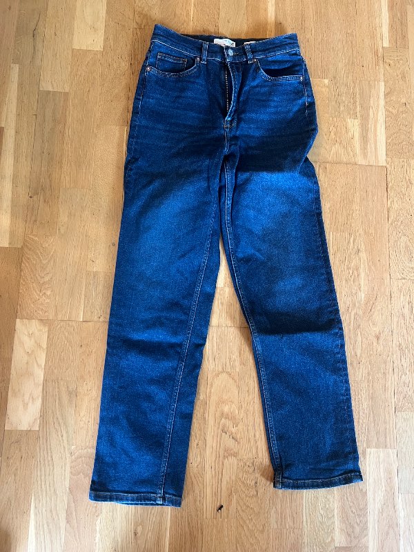 Selected straight fit bláar gallabuxur