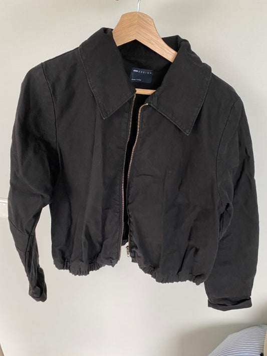Black cotton bomber jacket