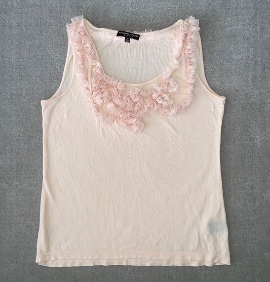 Vintage ruffle hlýrabolur pink
