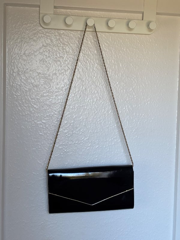 Vintage clutch taska svört/gyllt