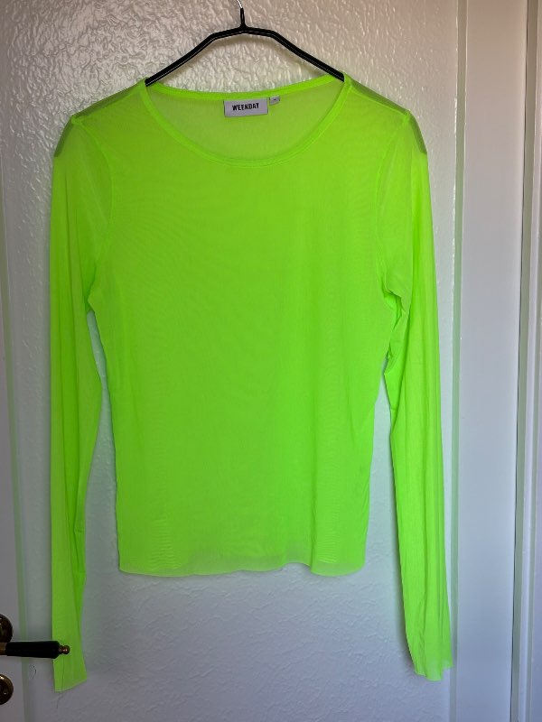 Neon Weekday grænn / gulur mesh bolur
