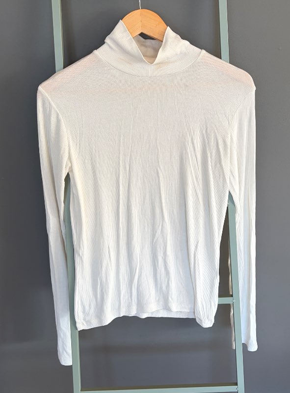 Topshop hvítur bolur high neck