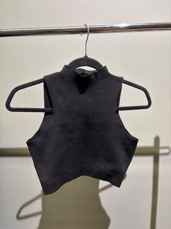 Crop top svartur Lely wood