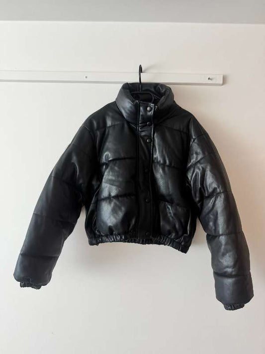 Zara cropped leðurúlpa
