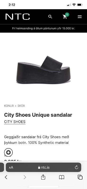 Svartir platform sandalar
