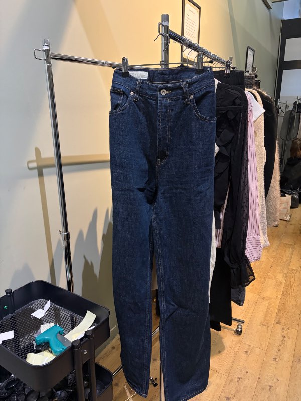 Dökkbláar zara gallabuxur