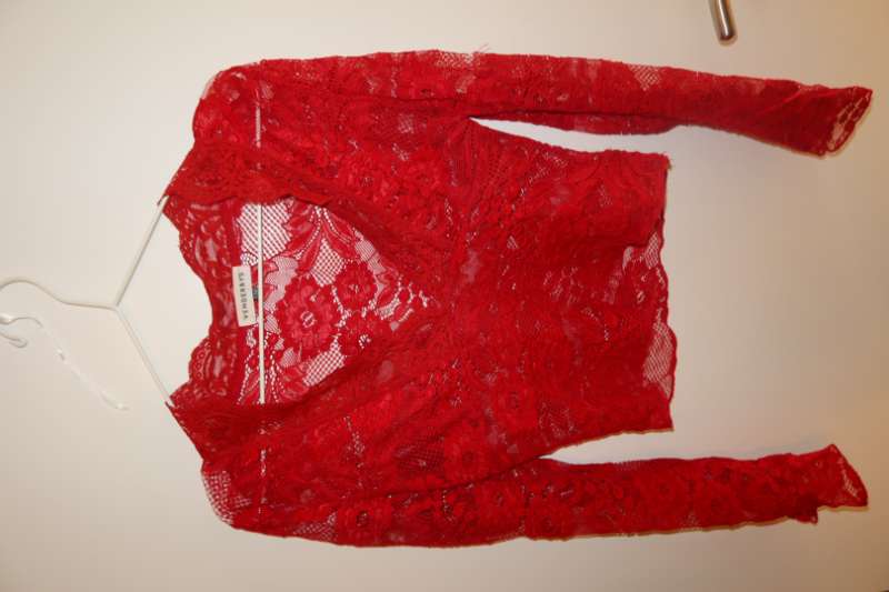 Venderby's rauður lace síðermabolur