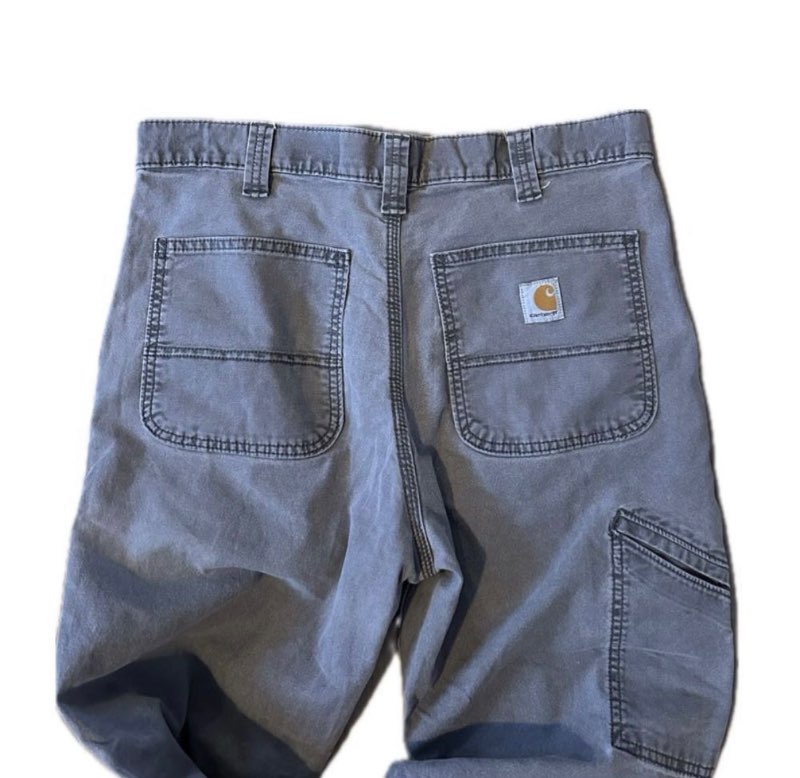 f. gráar carhartt buxur