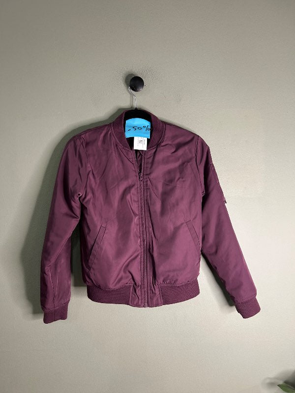 Vínrauður bomber jakki