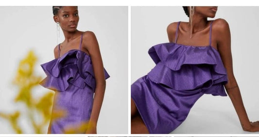 ZARA purple metallic dress
