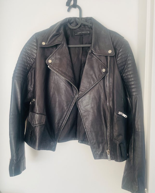 Zara pleðurjakki medium