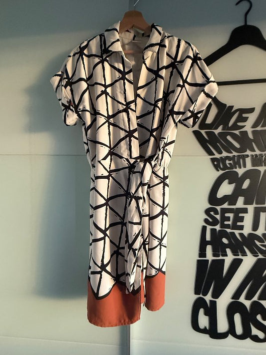 In tempo dress brown/ white