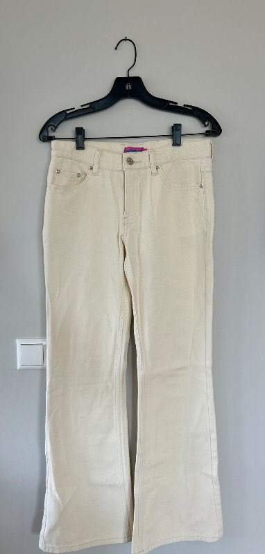 Edikted hvítar low waist gallabuxur