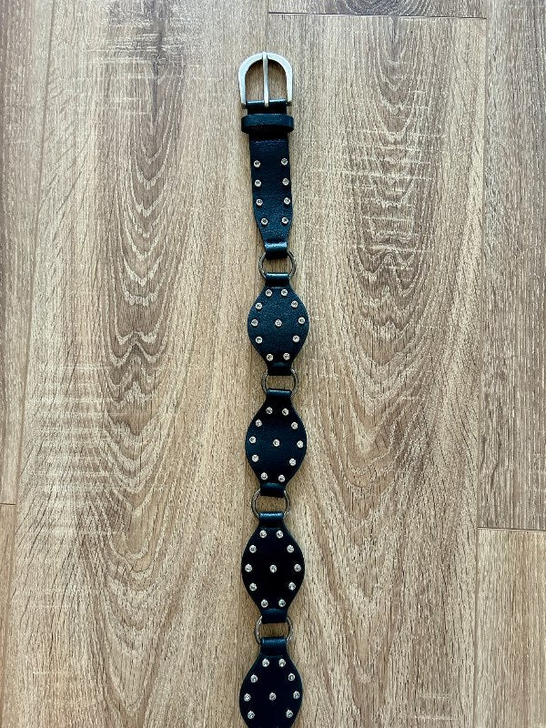 Stradivarius svart embellished belti