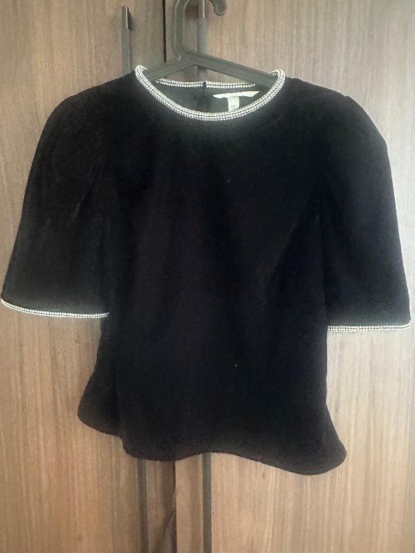 Svartur sléttflauelsbolur H&M