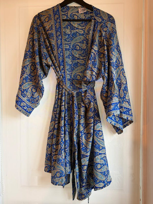 Kimono blár/gull