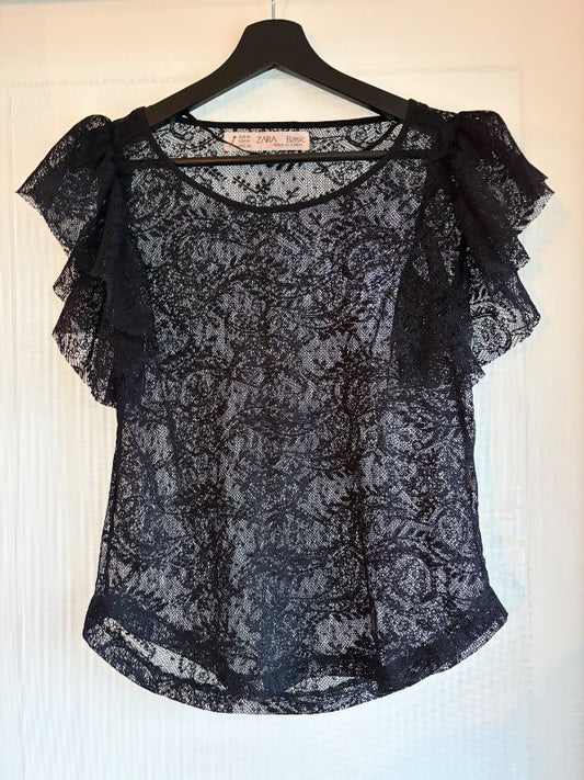 Svartur bolur lace zara