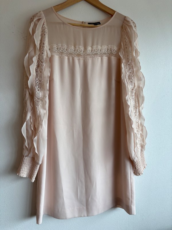 Warehouse blúndukjóll UK12 cream