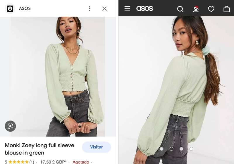 Ljósgræn hneppt skyrta úr Monki